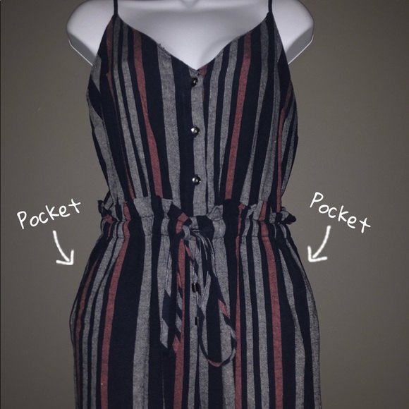 NWT! Splendid Jumpsuit. Striped Navy - Picture 2 of 6